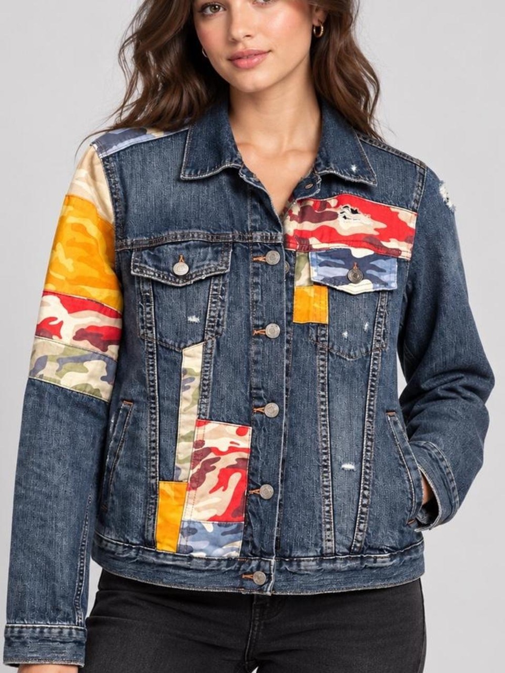 Gap iconic Patchwork Camo Denim Jacket - Multicolor size M